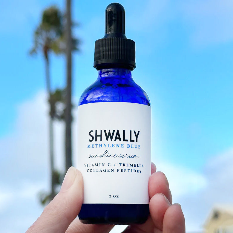 NEW Shwally Methylene Blue Daily Sunshine Serum + Copper Peptides Option