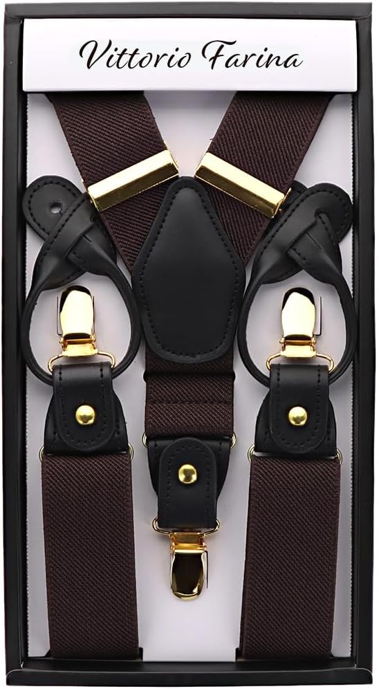 Vittorio Farina Men's Convertible Suspender in Gift Box: 70% Polyester & 30% Elastomer - Concordia Style Boutique