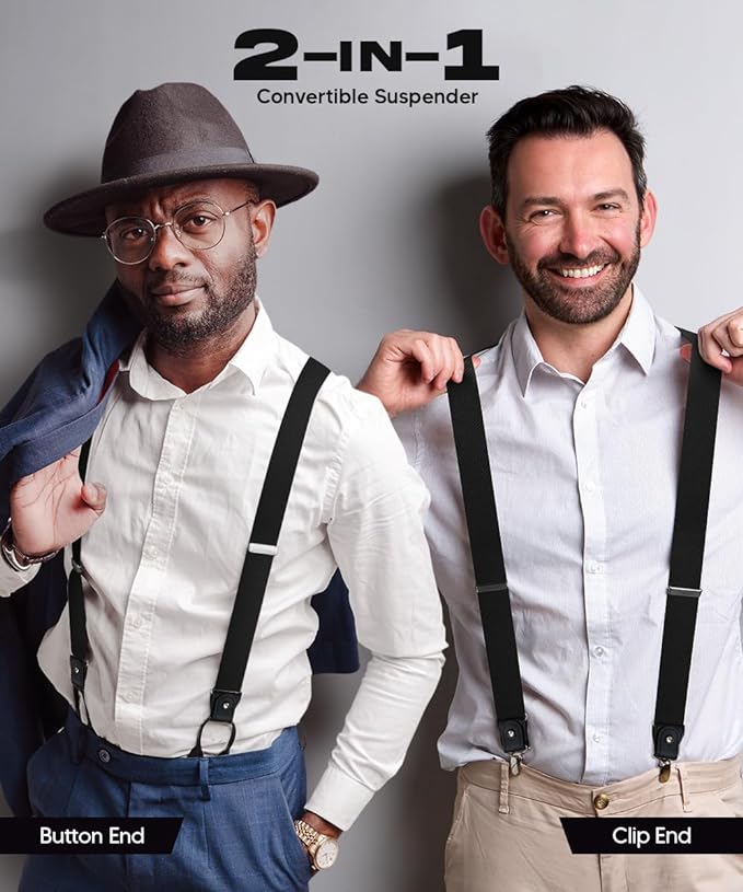 Vittorio Farina Men's Convertible Suspender in Gift Box: 70% Polyester & 30% Elastomer - Concordia Style Boutique