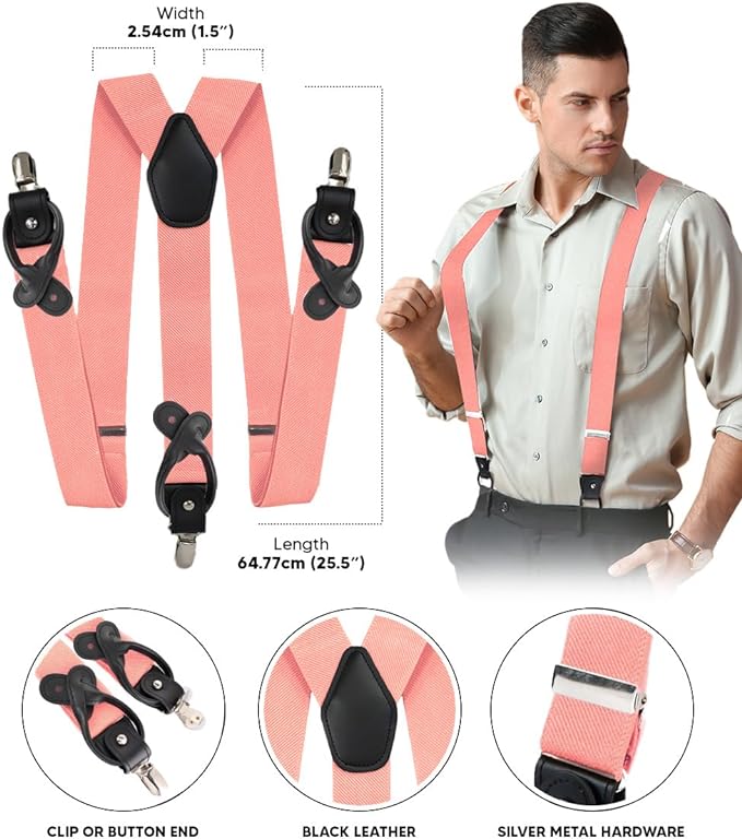 Vittorio Farina Men's Convertible Suspender in Gift Box: 70% Polyester & 30% Elastomer - Concordia Style Boutique