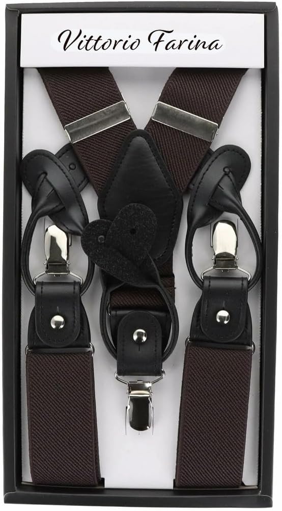 Vittorio Farina Men's Convertible Suspender in Gift Box: 70% Polyester & 30% Elastomer - Concordia Style Boutique