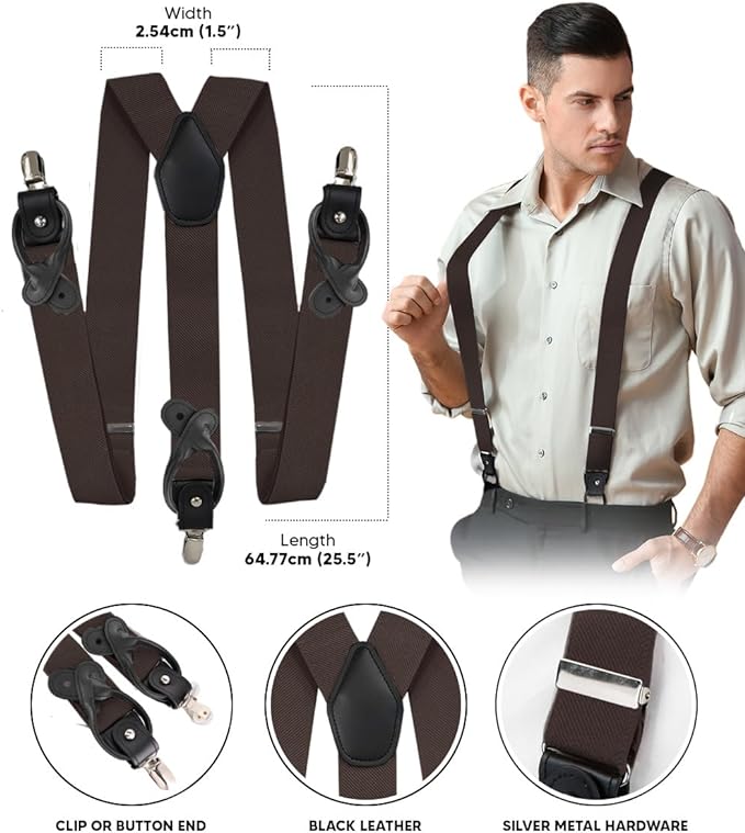 Vittorio Farina Men's Convertible Suspender in Gift Box: 70% Polyester & 30% Elastomer - Concordia Style Boutique