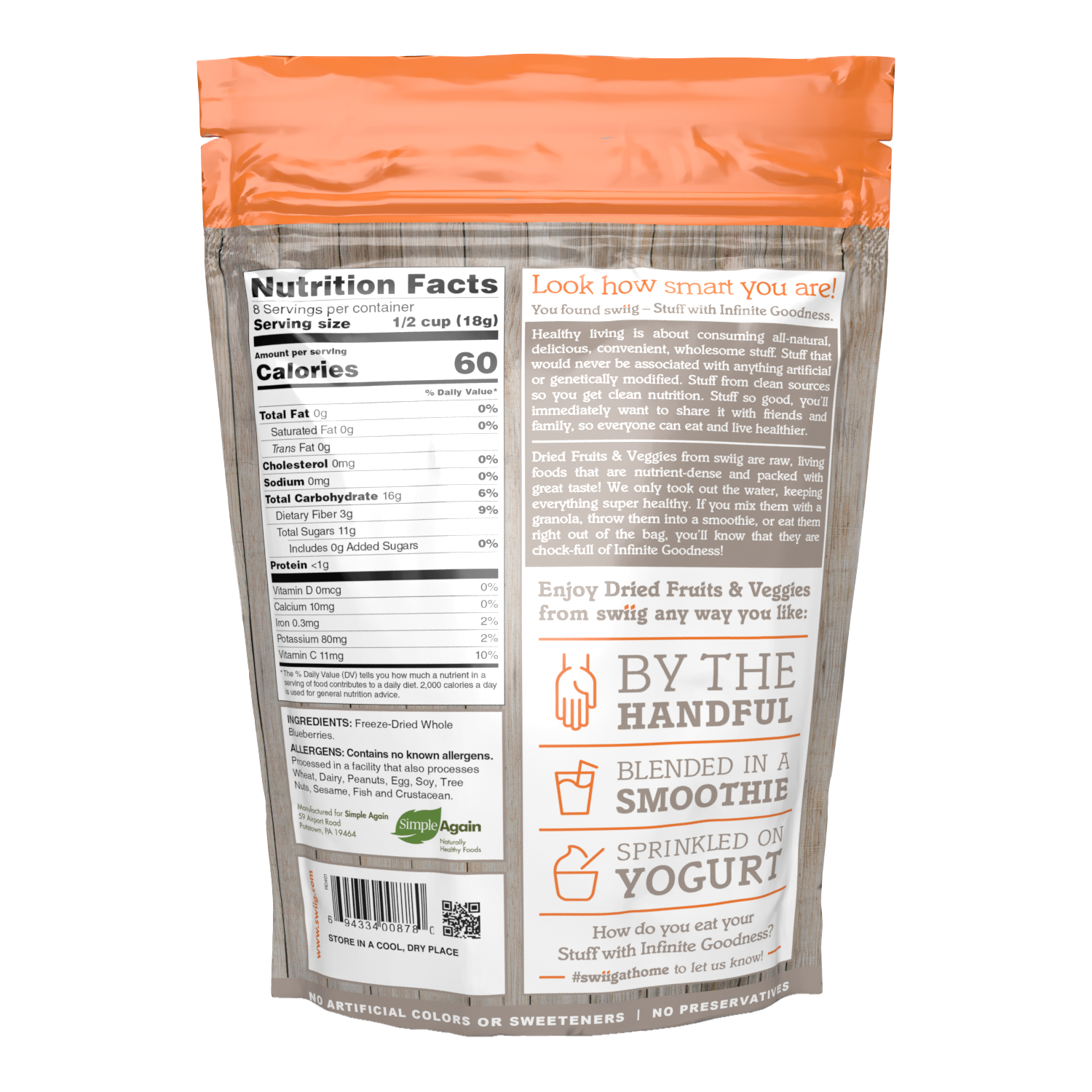 Freeze-Dried, Whole Blueberries - Concordia Style Boutique