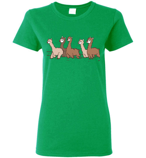 t-shirt: Curious Alpacas Gildan Ladies Short-Sleeve