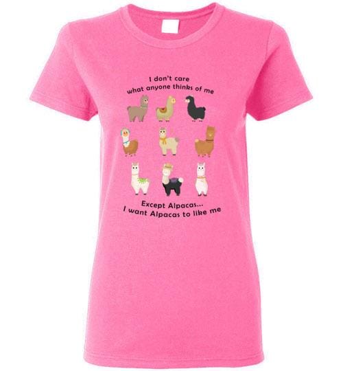 t-shirt: I Want Alpacas to Like Me Gildan Ladies Short-Sleve