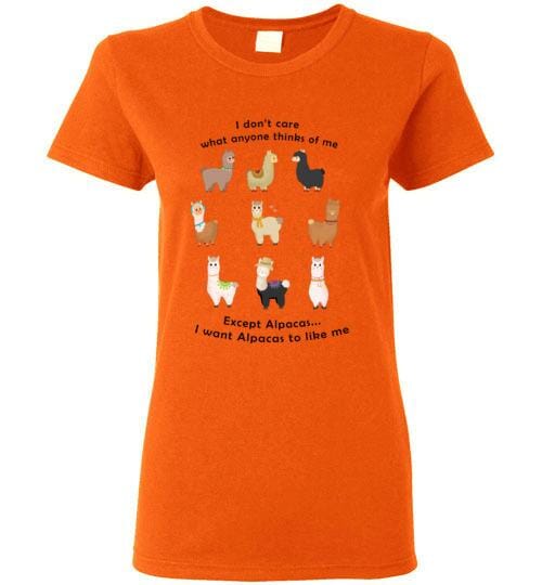 t-shirt: I Want Alpacas to Like Me Gildan Ladies Short-Sleve