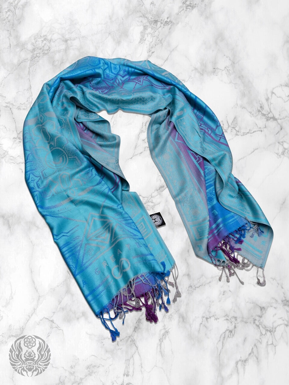 TEAL AMETHYST DHARMA • Reversible Festival Shawl/Scarf - Concordia Style Boutique