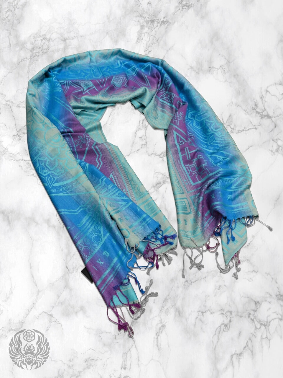 TEAL AMETHYST DHARMA • Reversible Festival Shawl/Scarf - Concordia Style Boutique