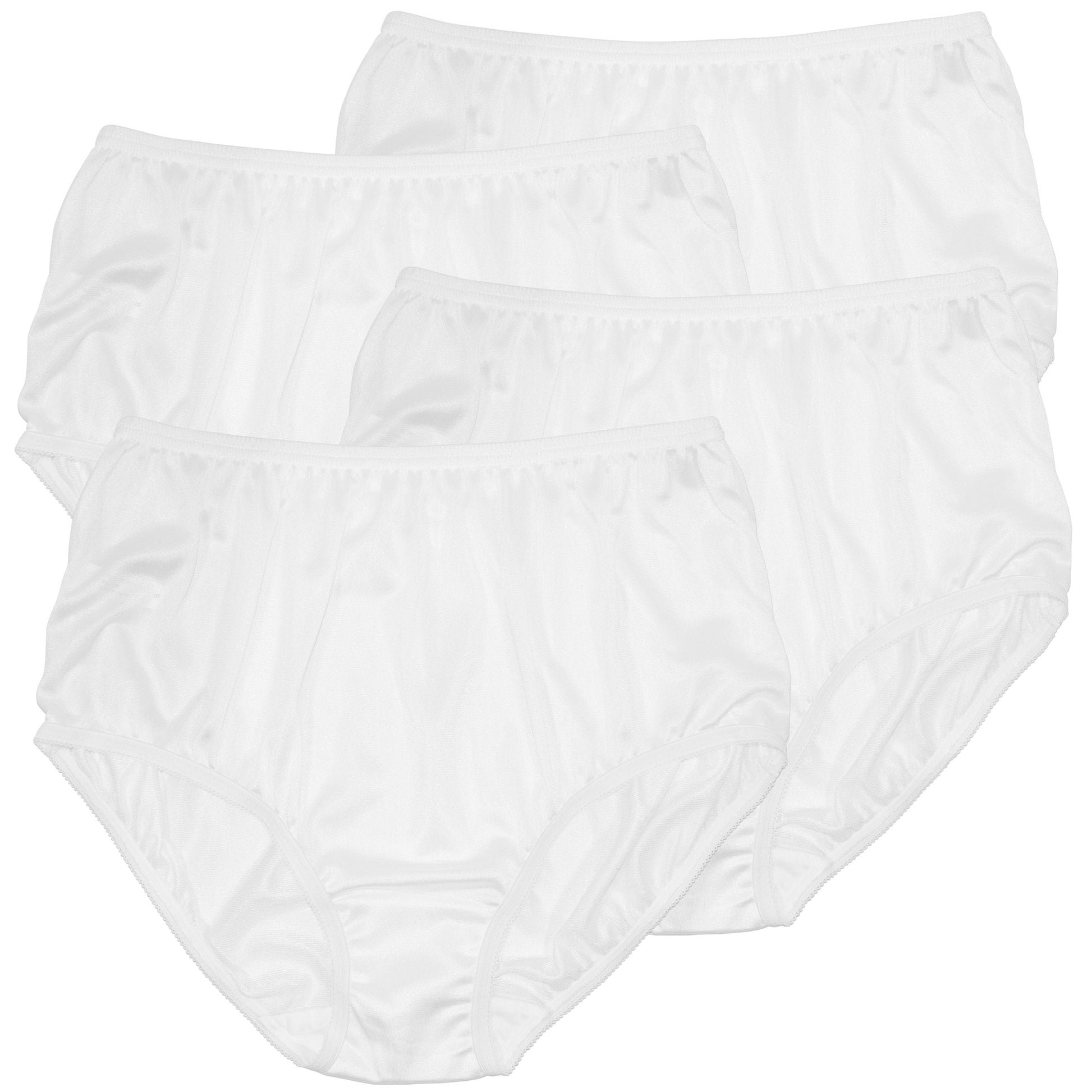 Nylon Brief Panty (Style 331/Plain Jane) 4 Pack in White - Concordia Style Boutique