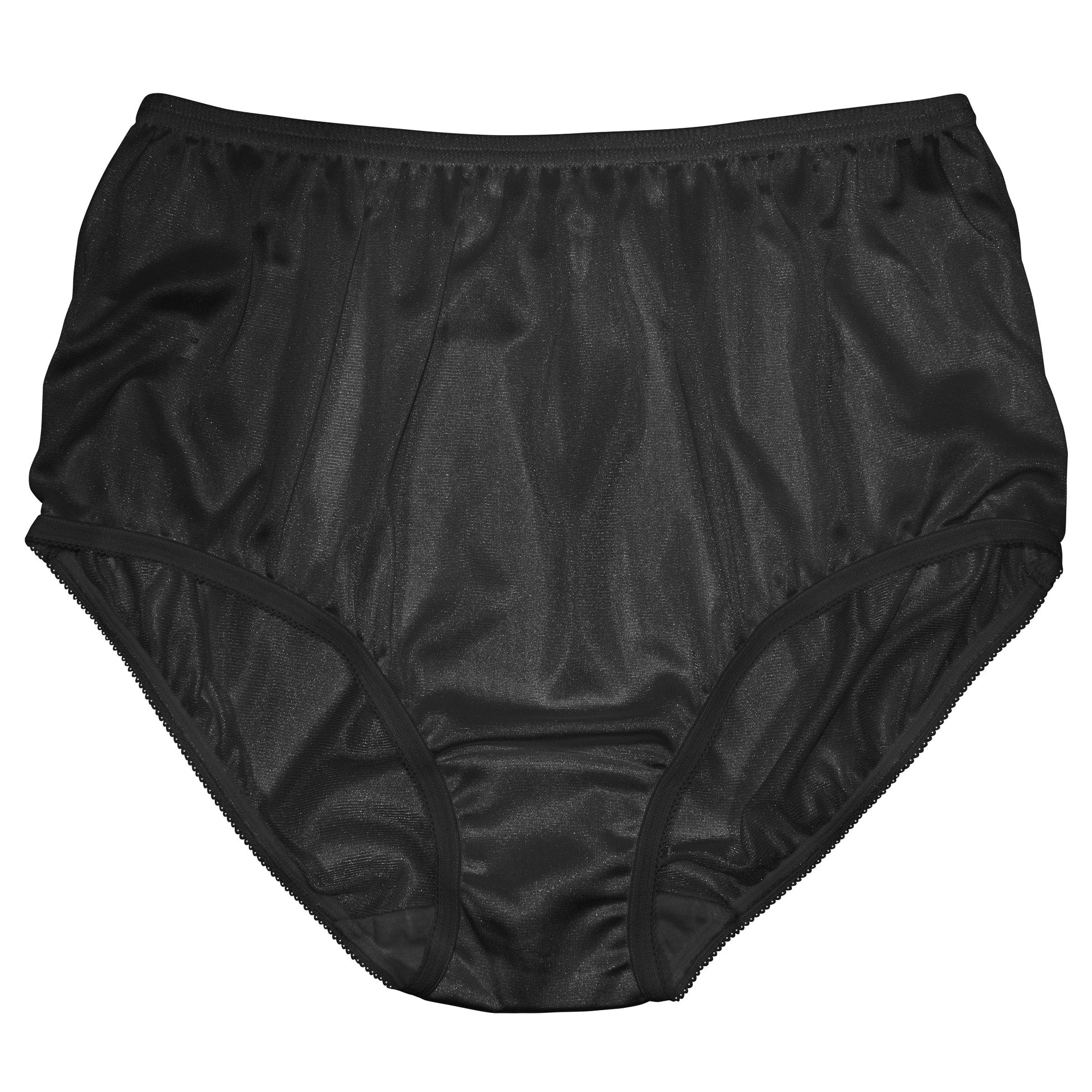 Nylon Brief Panty (Style 331/Plain Jane) 4 Pack in Black - Concordia Style Boutique