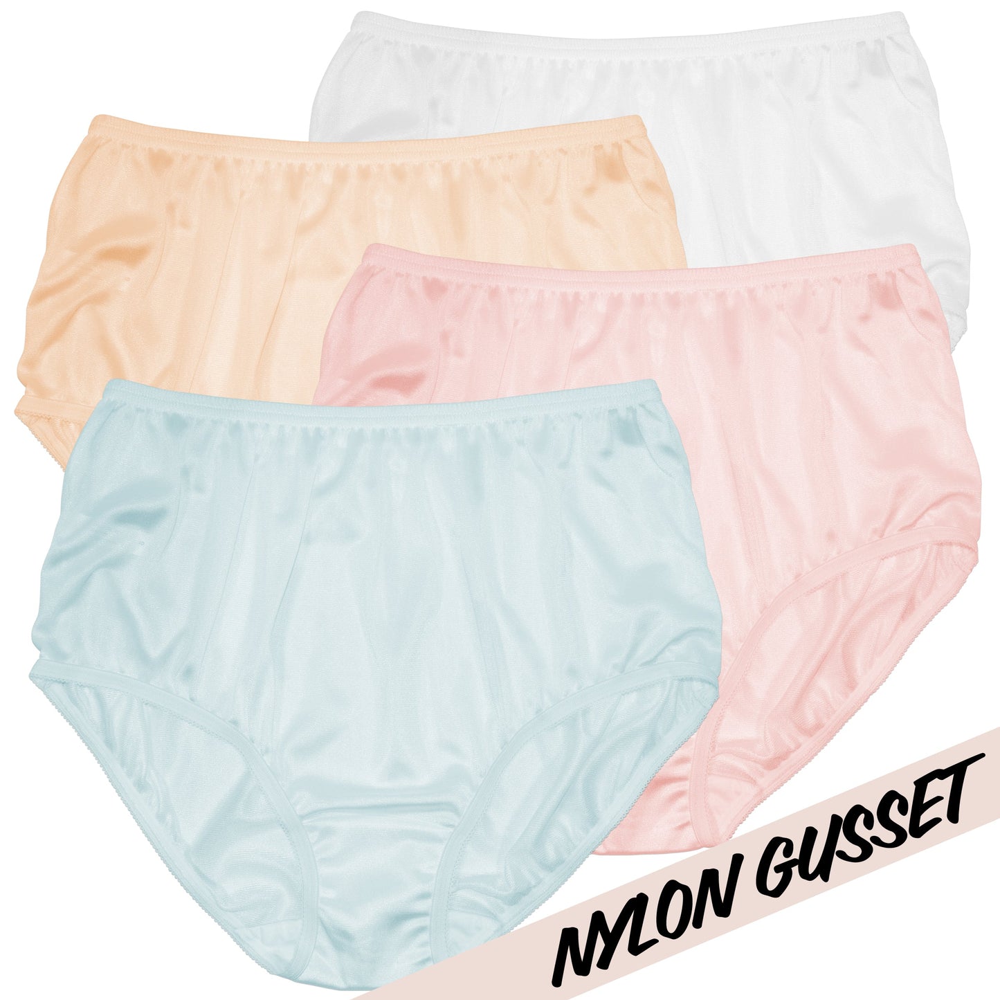 NYLON GUSSET Plain Jane/331 4 Pack in Pastels - Concordia Style Boutique