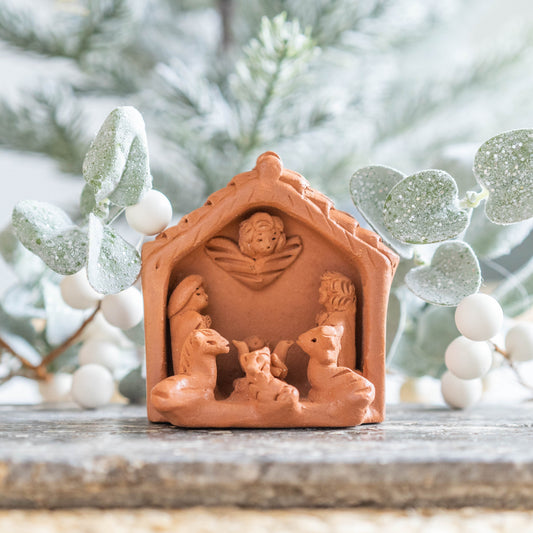 Terracotta Stable Nativity - Premium Religious from Upavim Crafts - Just $13.75! Shop now at Concordia Style Boutique