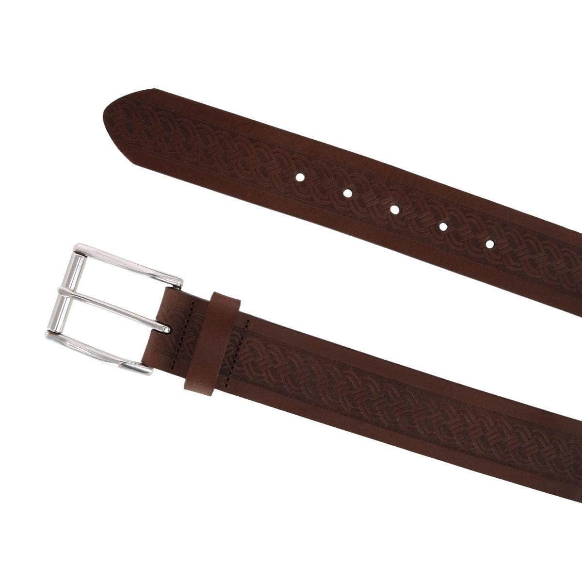 Grady 40mm Celtic Scroll Embossed Leather Jean Belt - Concordia Style Boutique