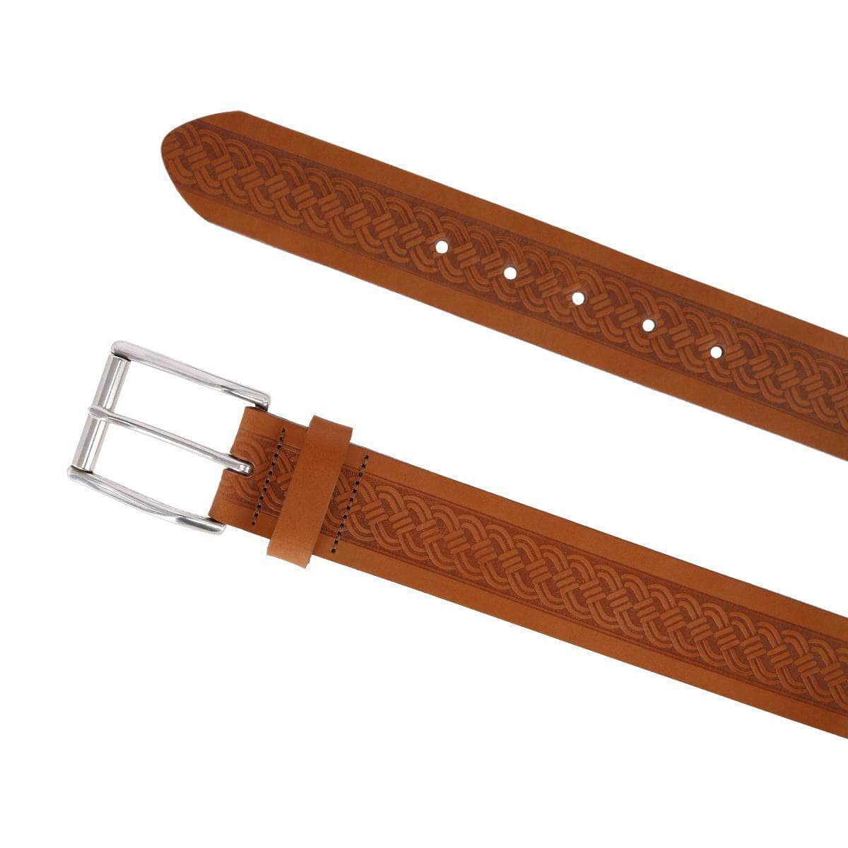 Grady 40mm Celtic Scroll Embossed Leather Jean Belt - Concordia Style Boutique