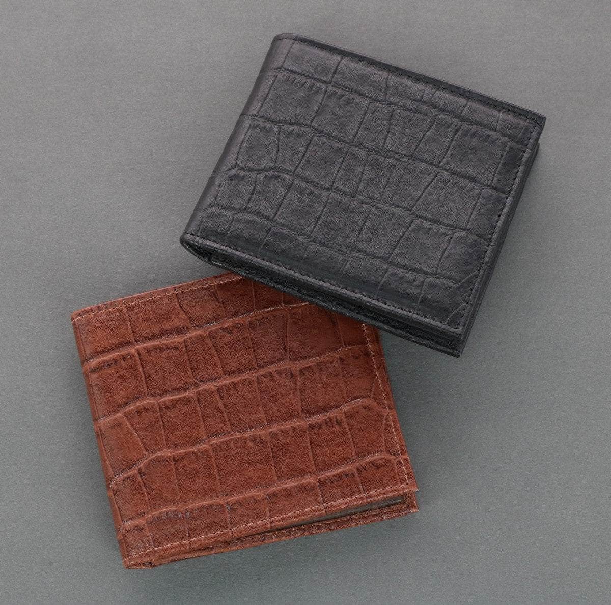 Esteban Croco Embossed Leather 8 Slot Bi-Fold Wallet - Concordia Style Boutique