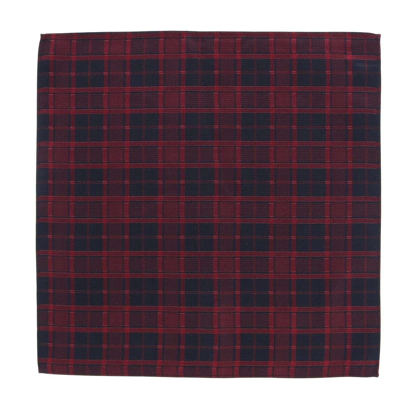Kincade Red Blackwatch Plaid Silk Pocket Square - Concordia Style Boutique