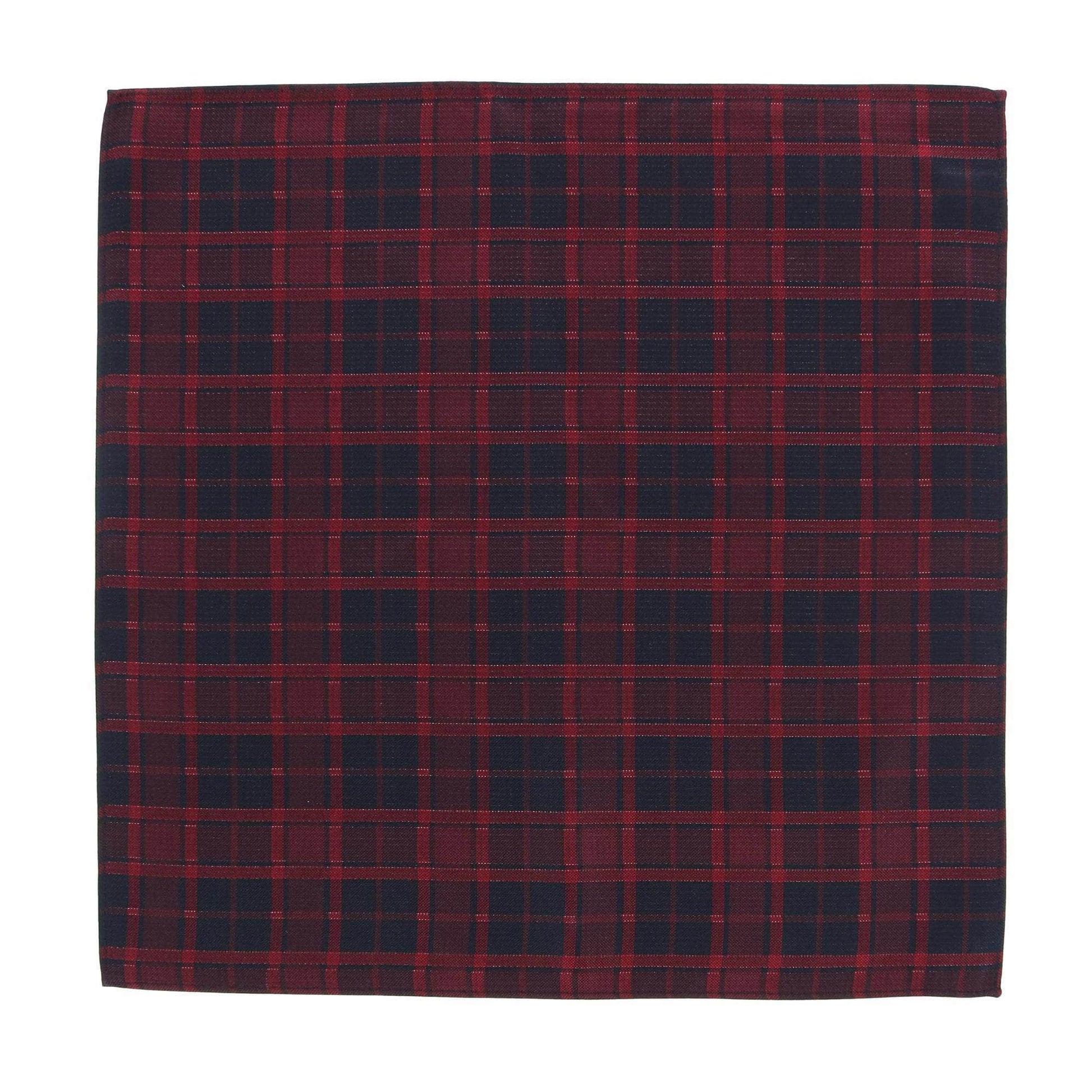 Kincade Red Blackwatch Plaid Silk Pocket Square - Concordia Style Boutique
