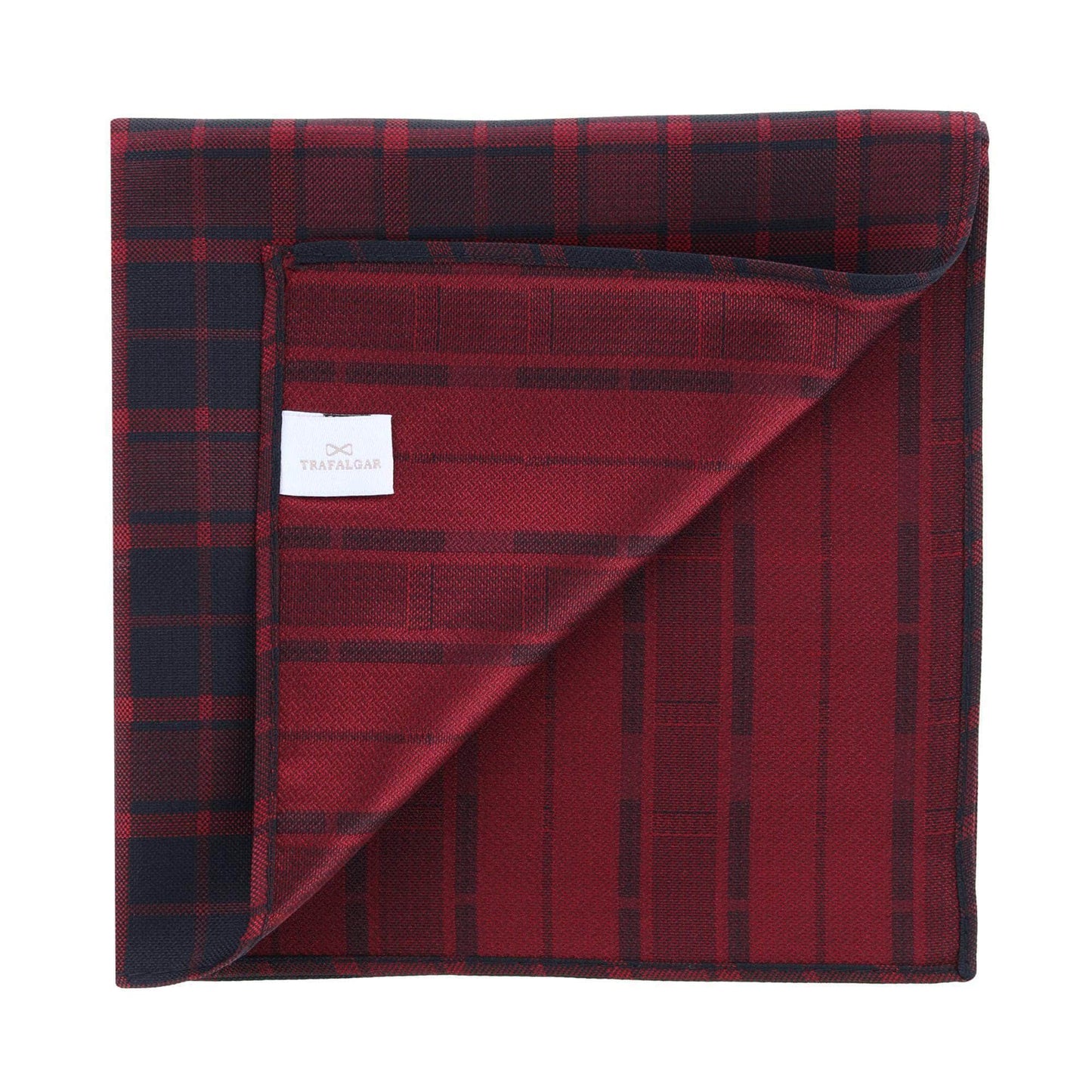 Kincade Red Blackwatch Plaid Silk Pocket Square - Concordia Style Boutique