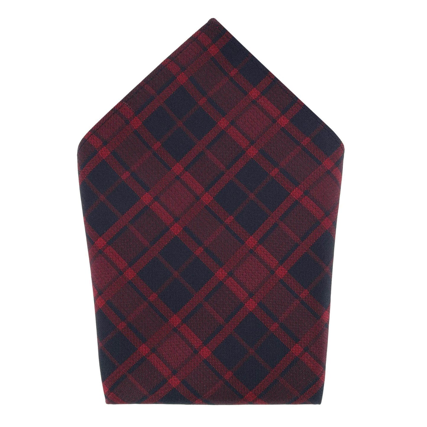 Kincade Red Blackwatch Plaid Silk Pocket Square - Concordia Style Boutique