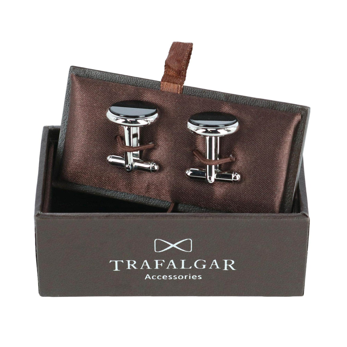 Sutton Round Genuine Onyx Cufflinks - Concordia Style Boutique