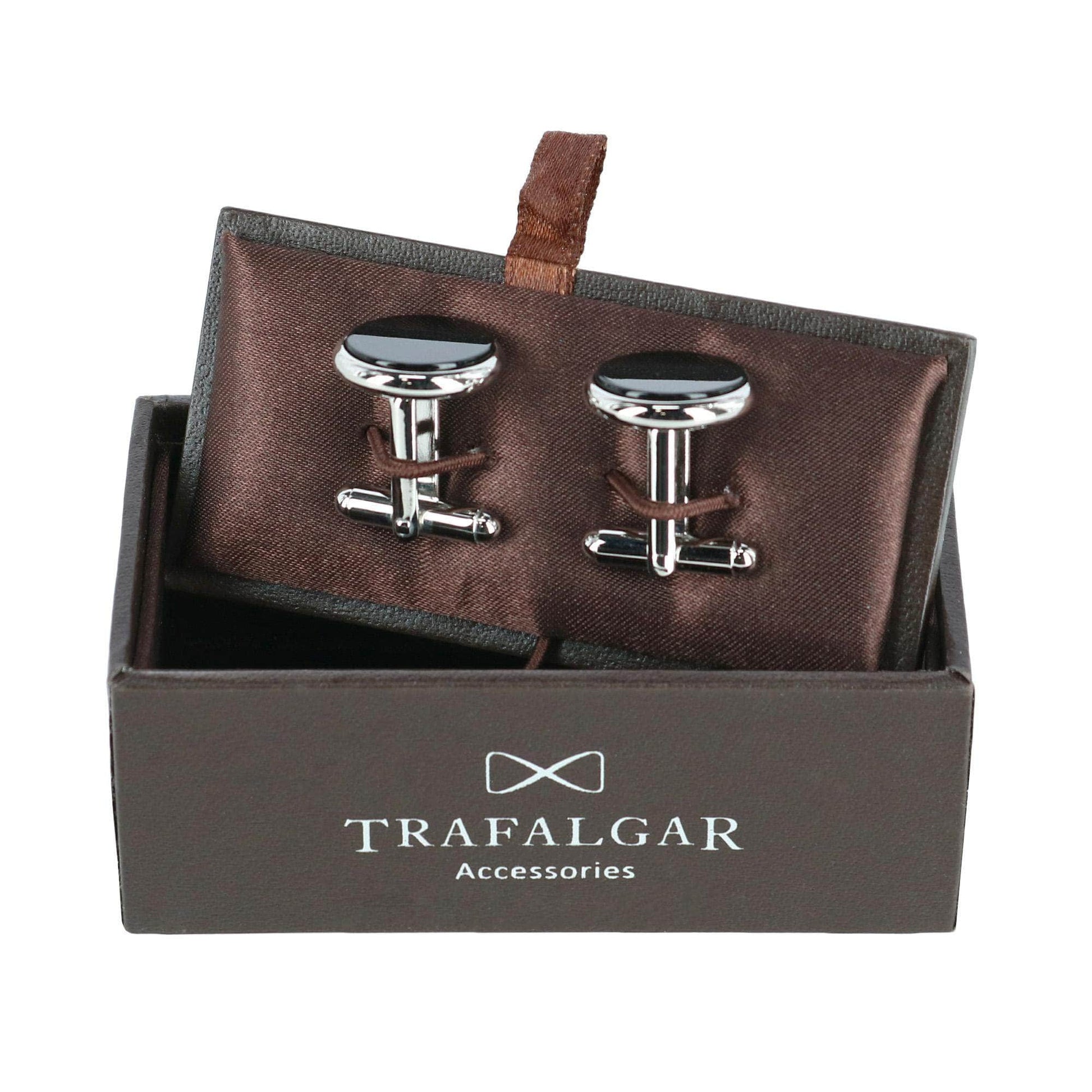 Sutton Round Genuine Onyx Cufflinks - Concordia Style Boutique