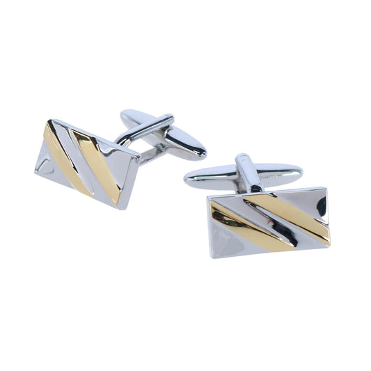 Rhodium and Gold Detailed Cufflinks - Concordia Style Boutique