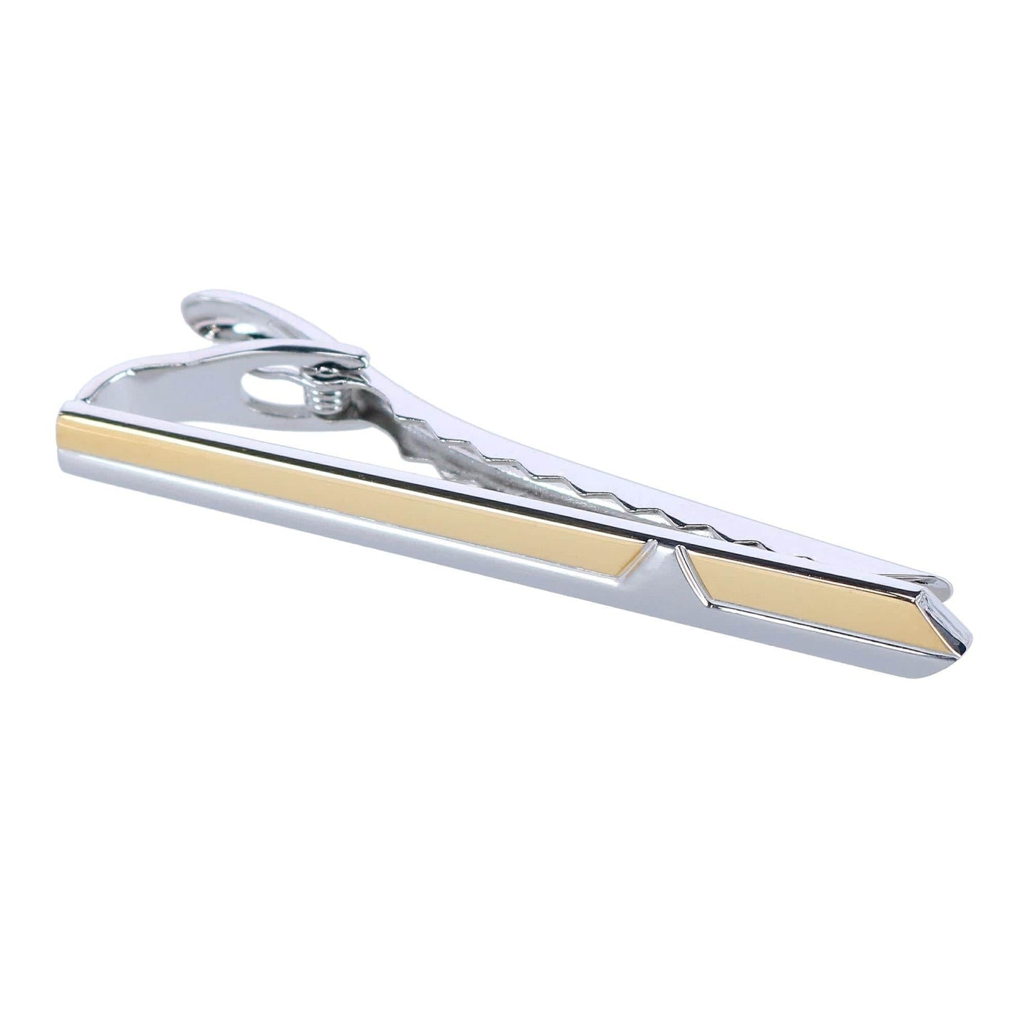 Brushed Rhodium and Shiny Gold Tie Bar - Concordia Style Boutique