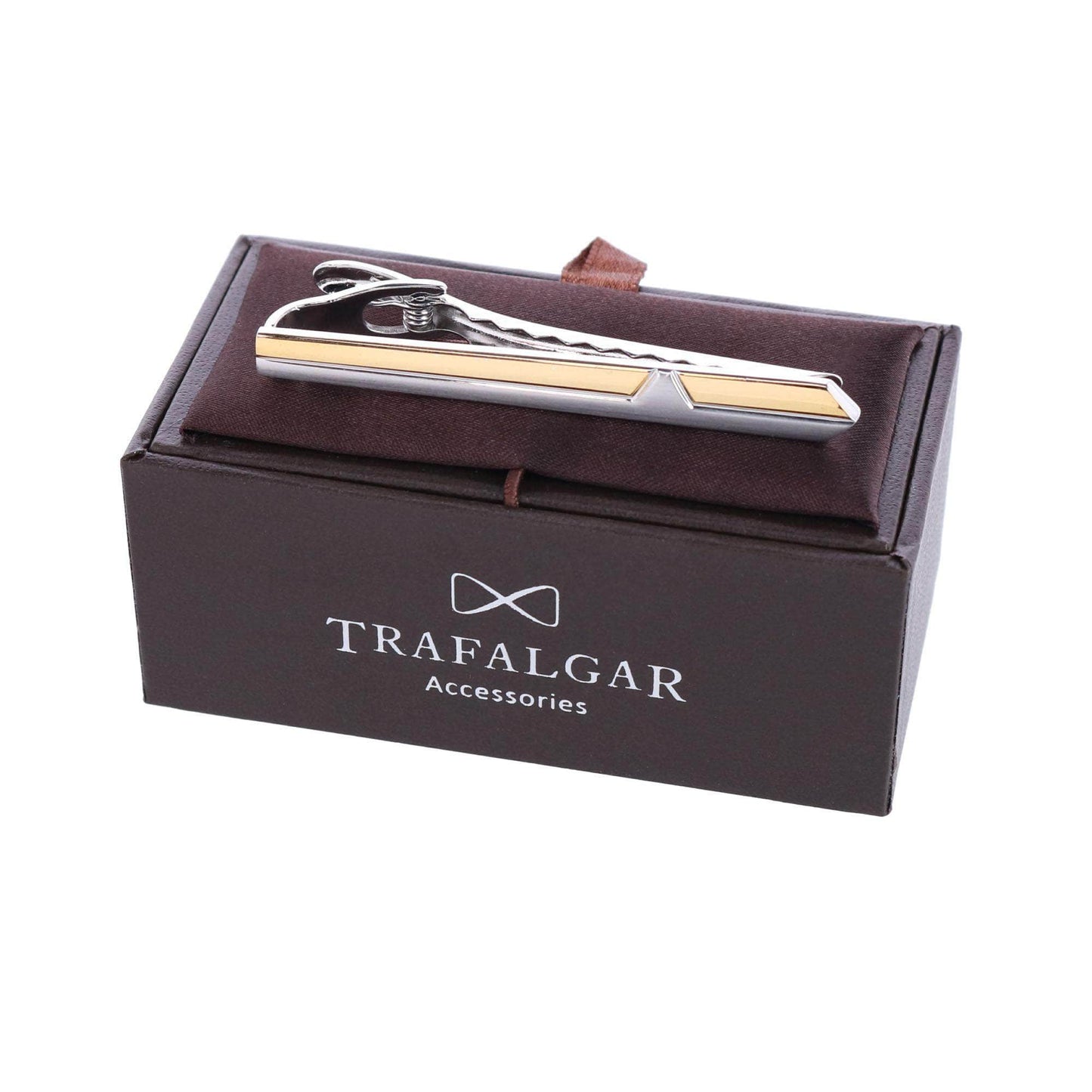 Brushed Rhodium and Shiny Gold Tie Bar - Concordia Style Boutique