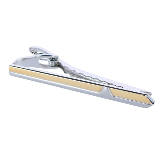 Brushed Rhodium and Shiny Gold Tie Bar - Concordia Style Boutique