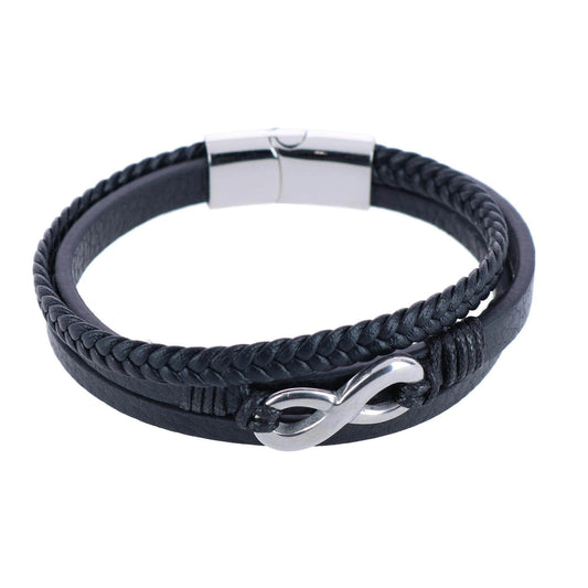 Infinity Triple Band Secure Clasp Leather Bracelet - Concordia Style Boutique