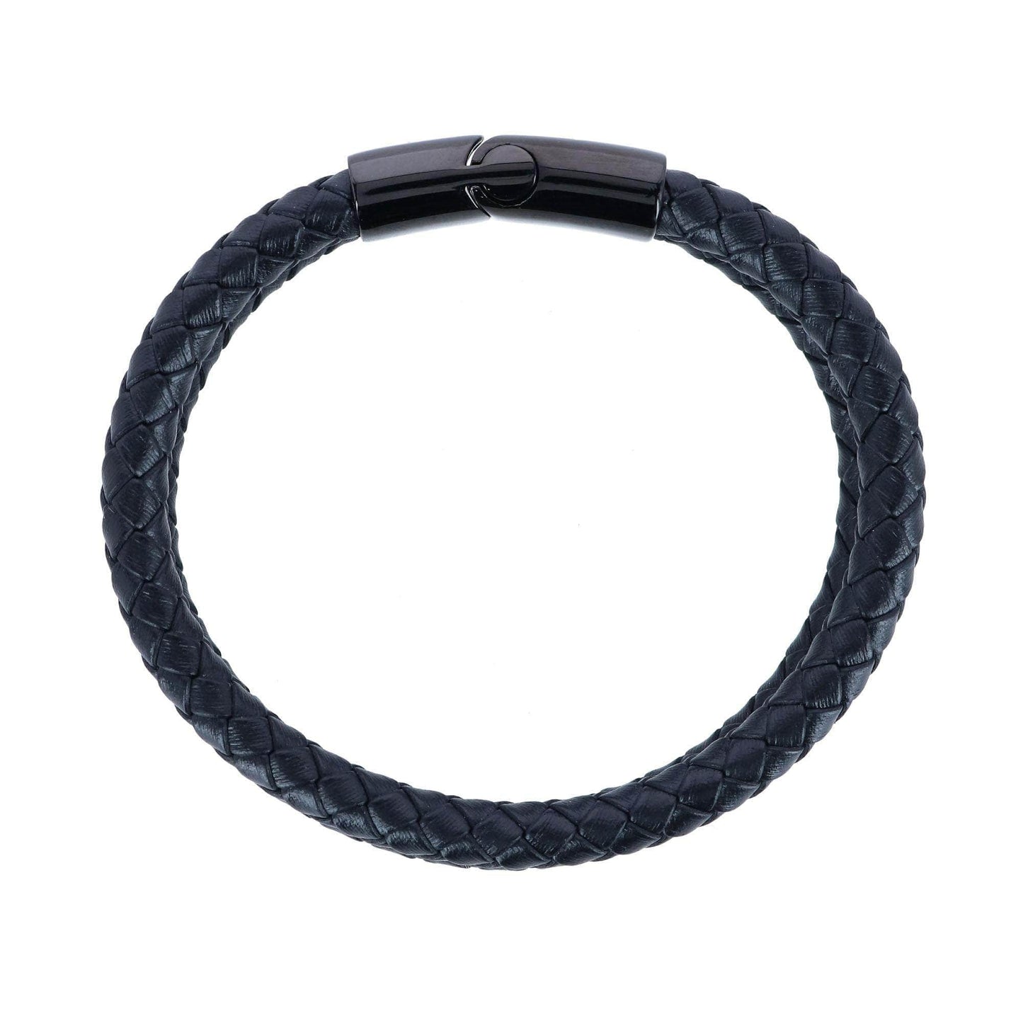 Simple Double Band Braided Secure Clasp Leather Bracelet - Concordia Style Boutique