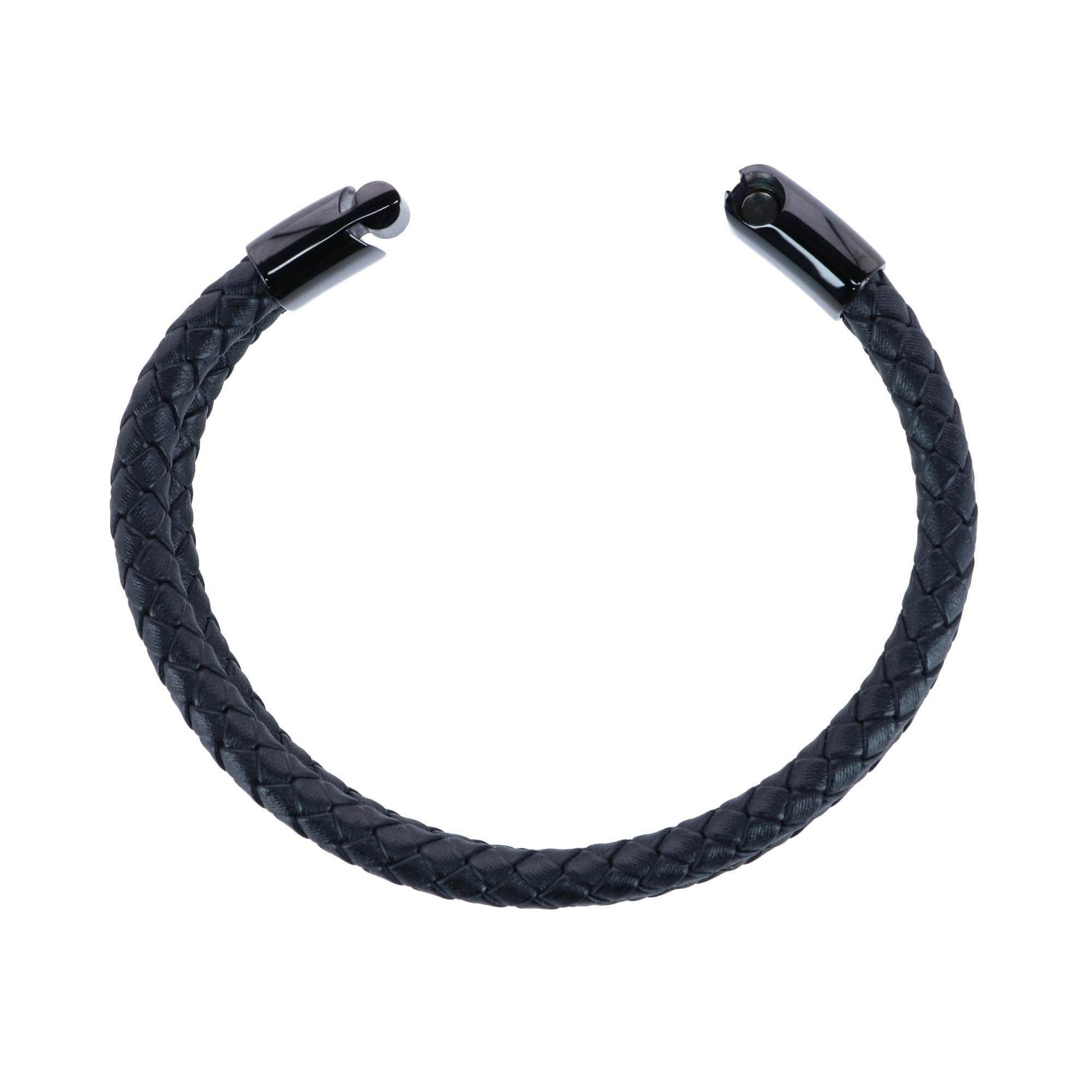 Simple Double Band Braided Secure Clasp Leather Bracelet - Concordia Style Boutique