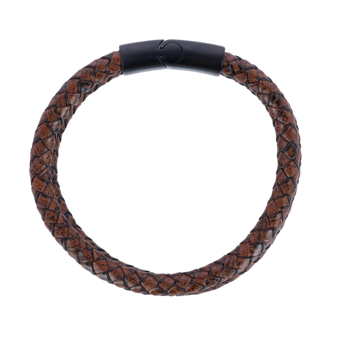 Loose Fit Simple 2 Band Braided Secure Clasp Leather Bracelet - Concordia Style Boutique