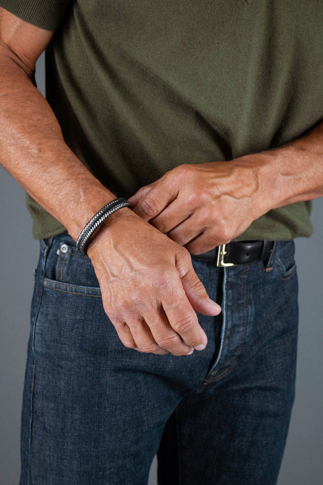 Esteban Black and Silver Braided Bracelet - Concordia Style Boutique