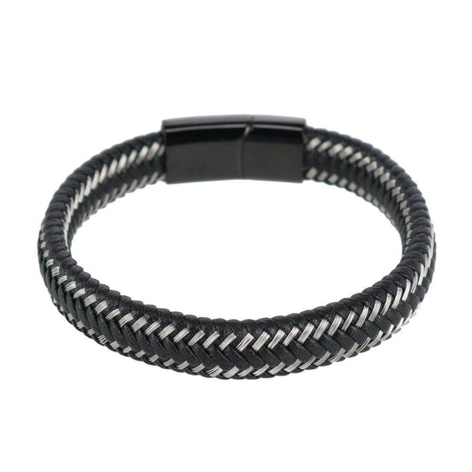 Esteban Black and Silver Braided Bracelet - Concordia Style Boutique