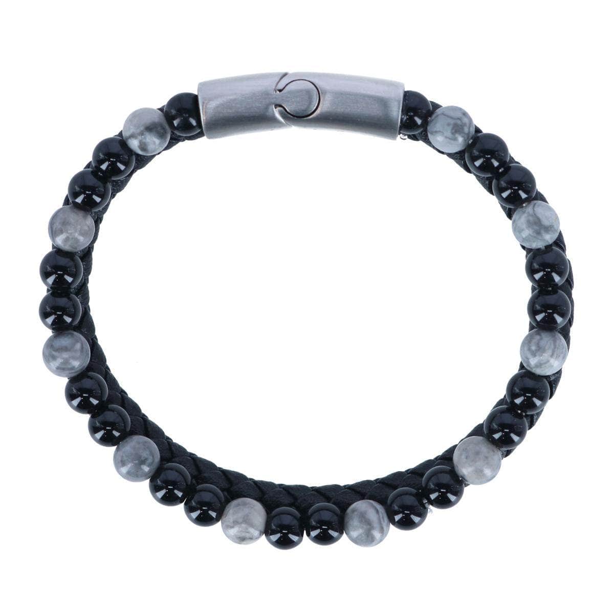 Loose Fit Thurgood Beaded and Braided Leather Secure Clasp Bracelet - Concordia Style Boutique