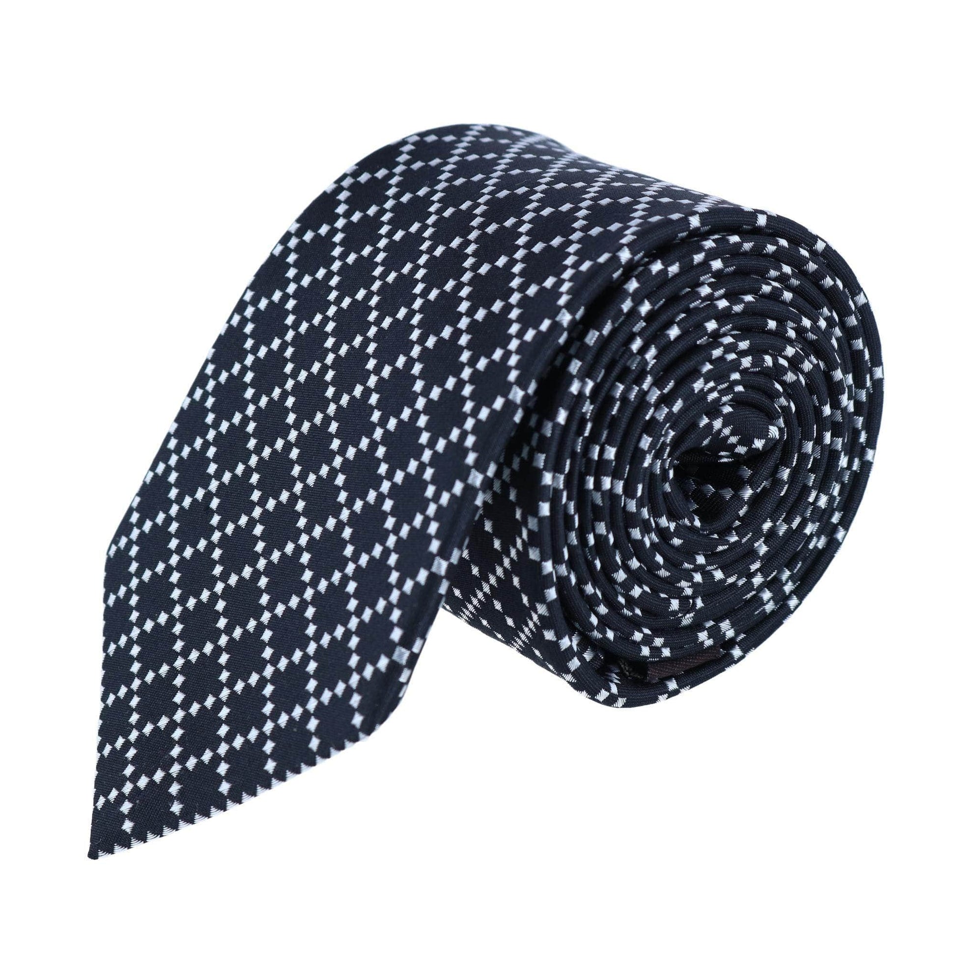 Rowan Geometric Pattern Silk Necktie - Concordia Style Boutique