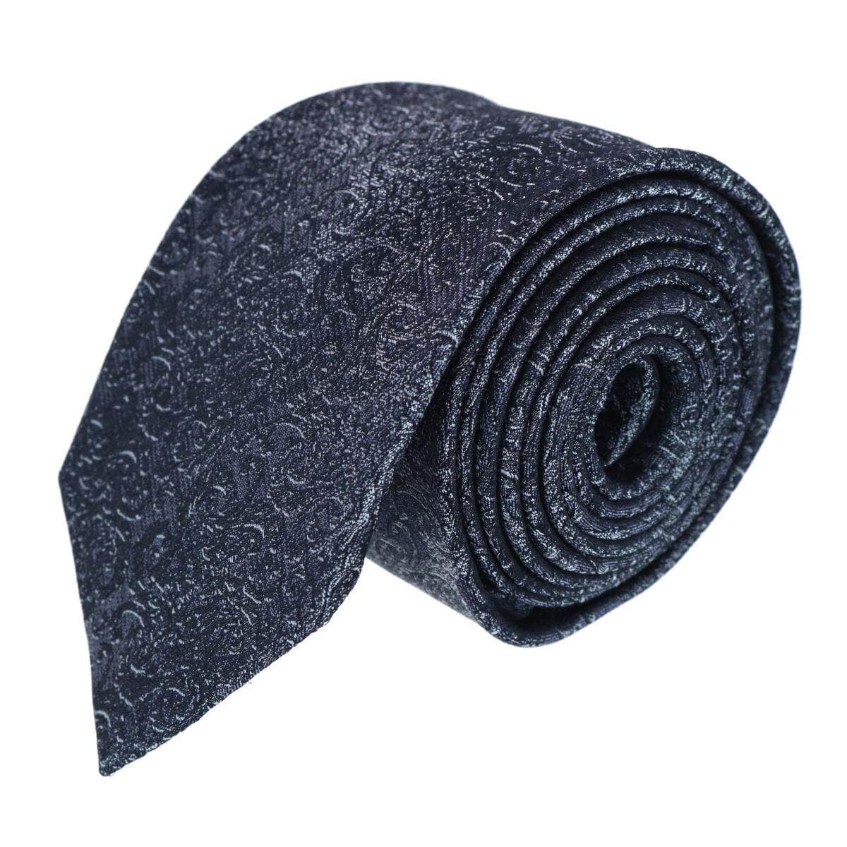 Esteban Scrolling Vines Tone on Tone Patterned Silk Necktie - Concordia Style Boutique