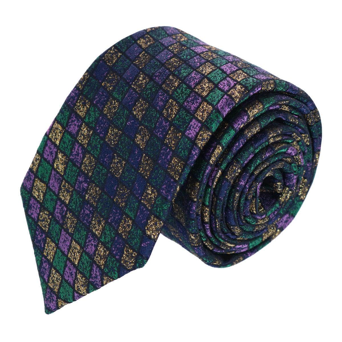 Carnival Diamond Multi-Colored Novelty Silk Necktie - Concordia Style Boutique