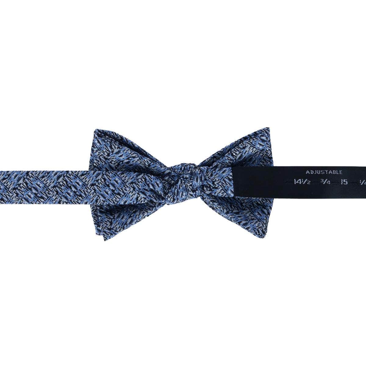 Benito's Blue Basketweave Pattern Silk Novelty Bow Tie - Concordia Style Boutique