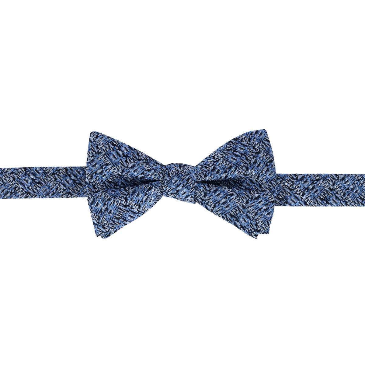 Benito's Blue Basketweave Pattern Silk Novelty Bow Tie - Concordia Style Boutique