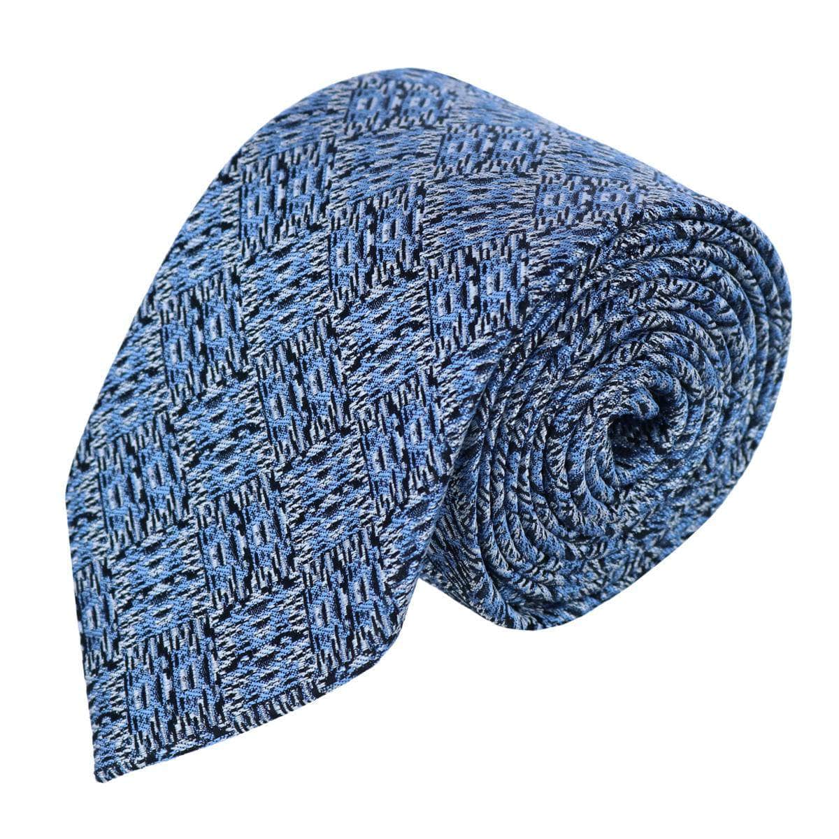 Benito's Blue Basketweave Patterned Silk Novelty Necktie - Concordia Style Boutique