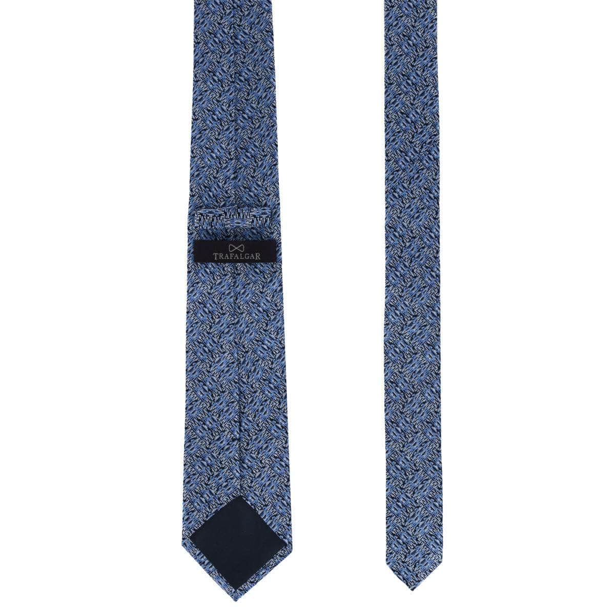 Benito's Blue Basketweave Patterned Silk Novelty Necktie - Concordia Style Boutique