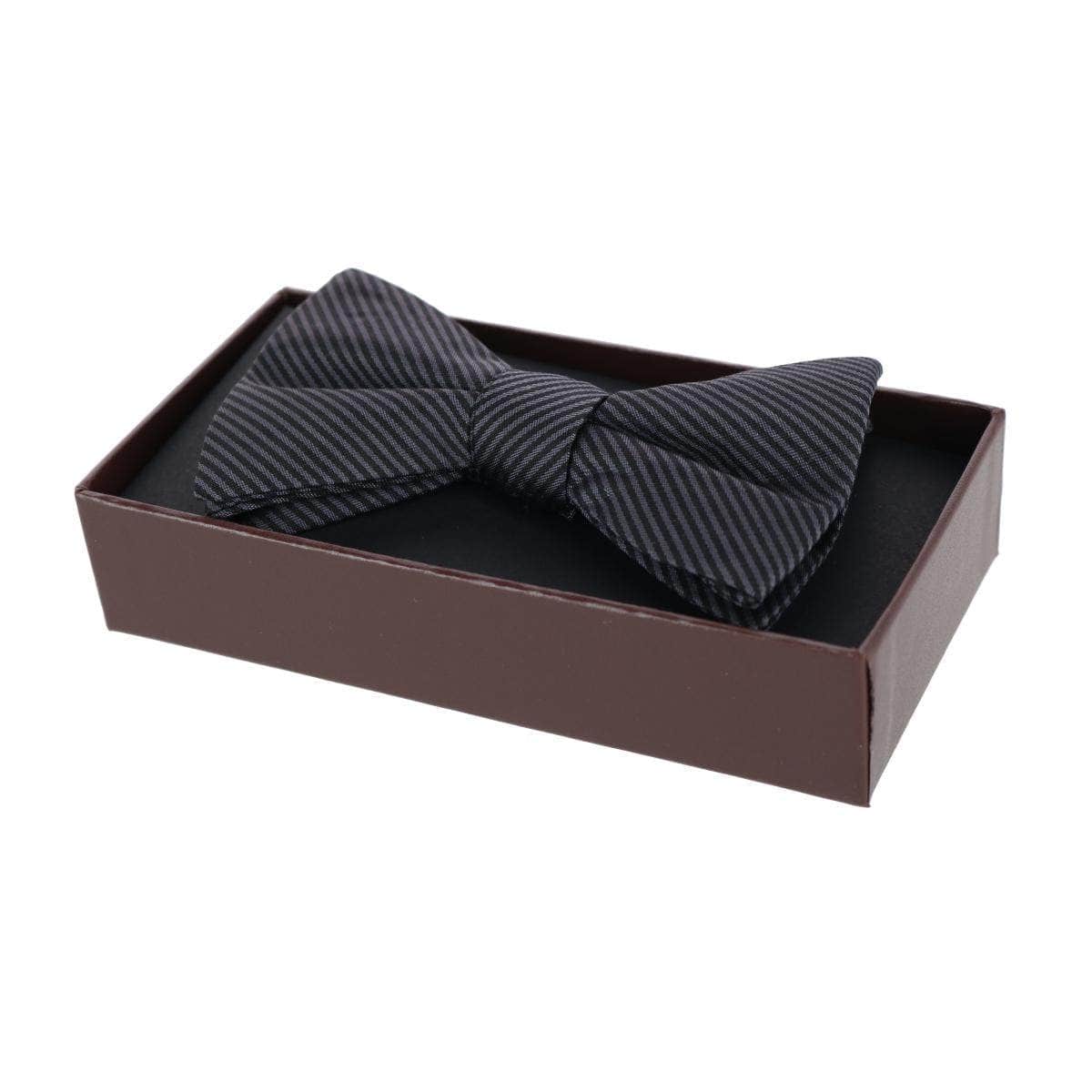 Leyton Diagonal Lined Tone on Tone Silk Bow Tie - Concordia Style Boutique