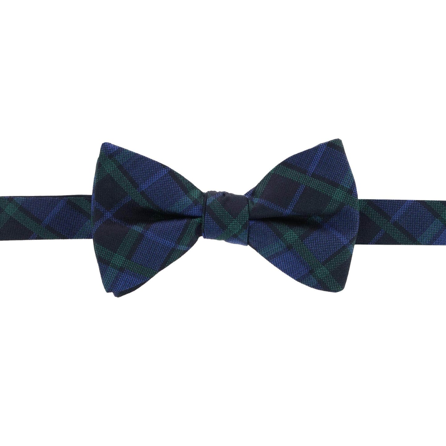 Ives Green and Navy Blackwatch Plaid Silk Bow Tie - Concordia Style Boutique
