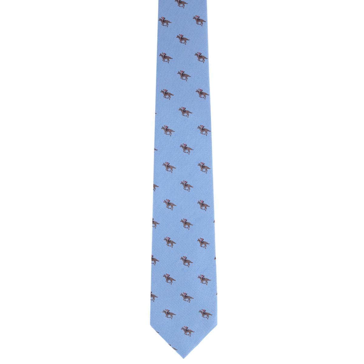Down The Stretch Racehorse Linen Blend Necktie - Concordia Style Boutique
