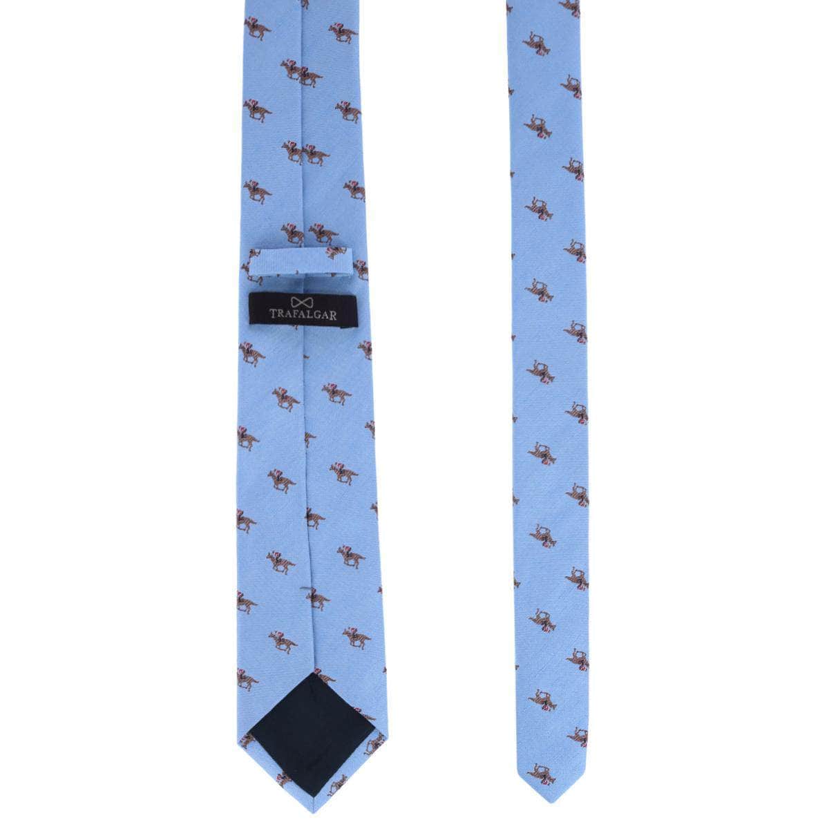Down The Stretch Racehorse Linen Blend Necktie - Concordia Style Boutique