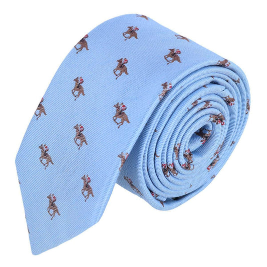 Down The Stretch Racehorse Linen Blend Necktie - Concordia Style Boutique