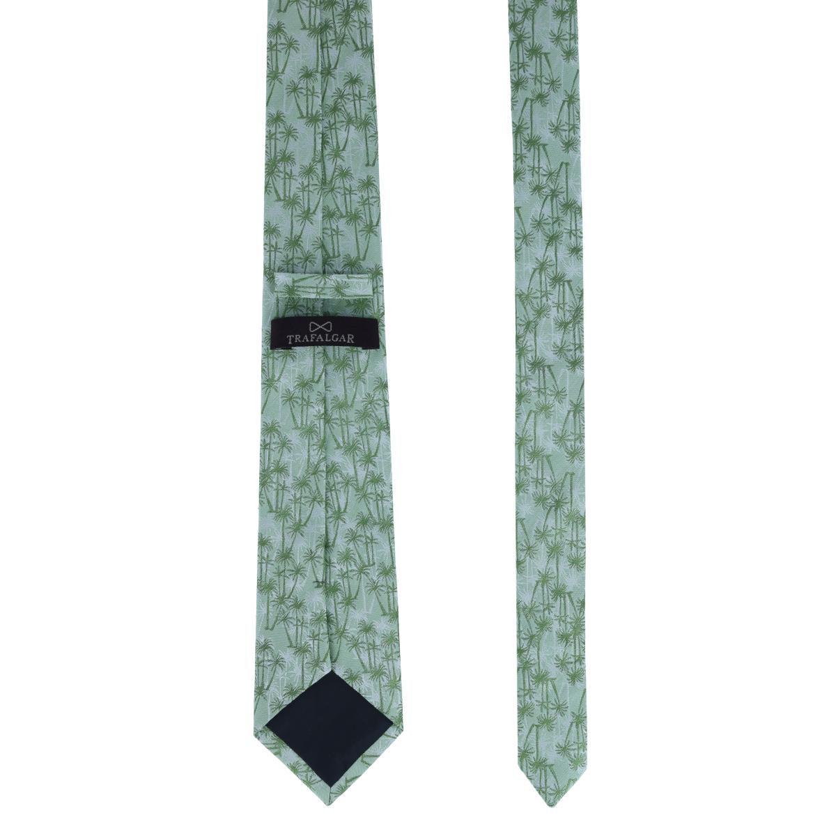 Nohea Palm Tree Linen Blend Novelty Necktie - Concordia Style Boutique