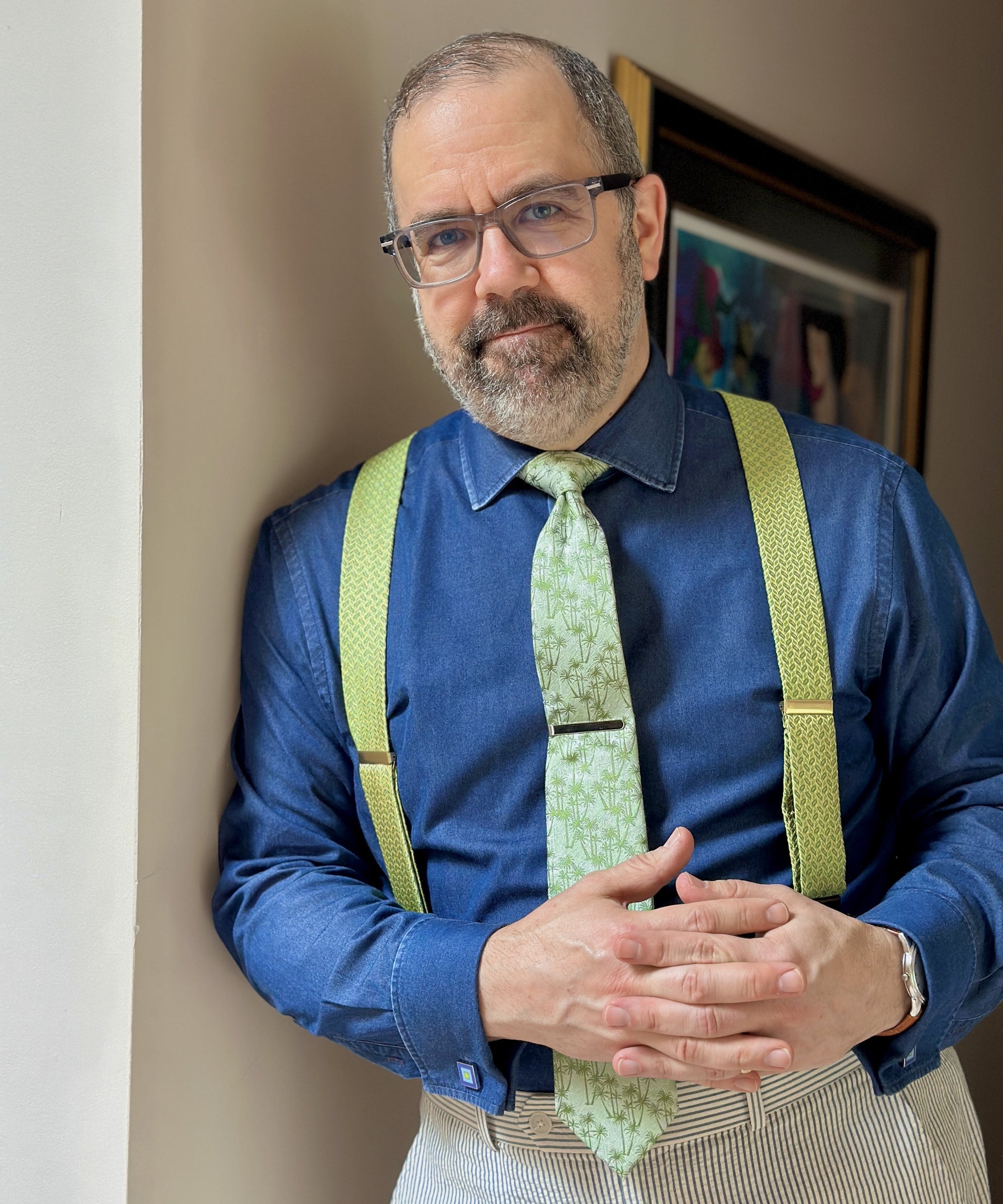 Nohea Palm Tree Linen Blend Novelty Necktie - Concordia Style Boutique